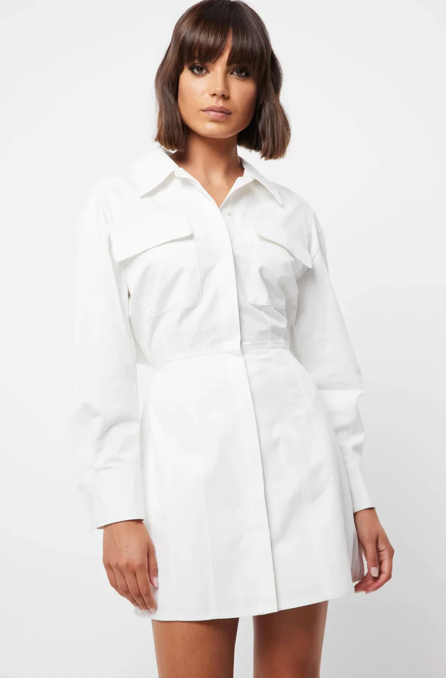 MOSSMAN - Dual Action Mini Dress (White) - Image 4