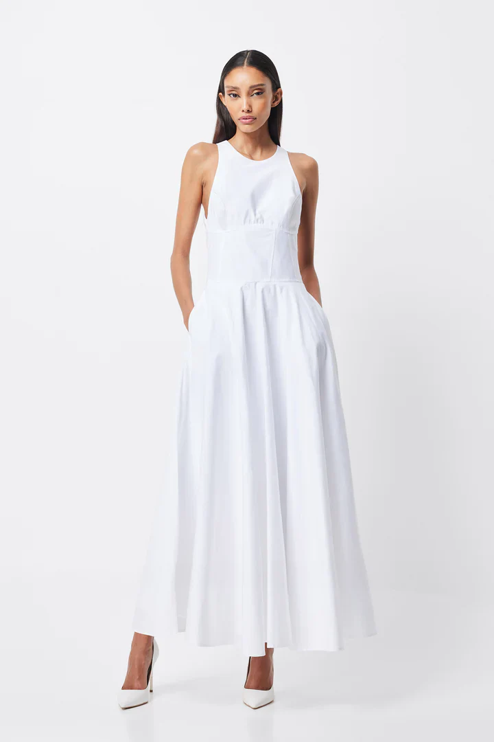 MOSSMAN - HOMAGE MAXI DRESS (WHITE)
