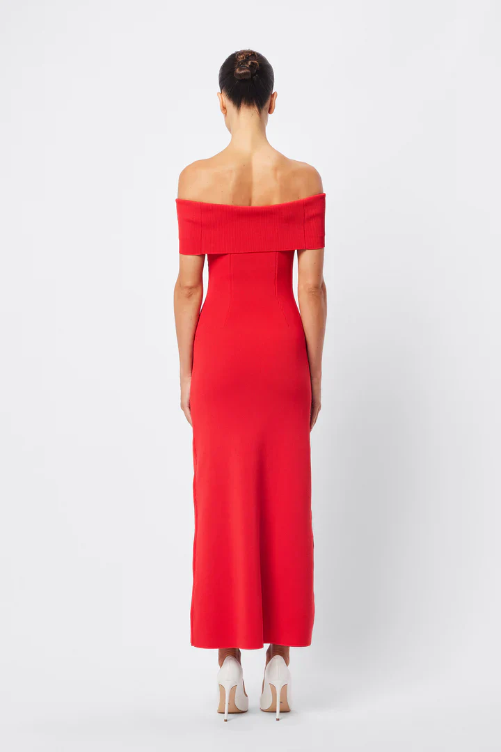 MOSSMAN - MONACO OFF SHOULDER DRESS (RED) - Image 5