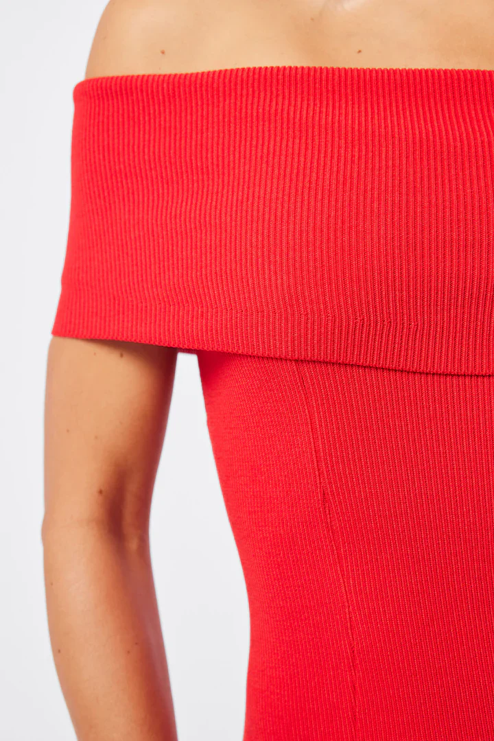 MOSSMAN - MONACO OFF SHOULDER DRESS (RED) - Image 8