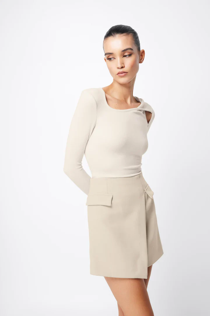 MOSSMAN - ON MY WAY MINI SKIRT (NATURAL) - Image 2