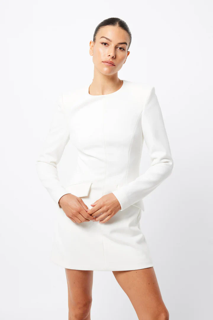MOSSMAN - PARALLEL MINI DRESS (WHITE) - Image 2