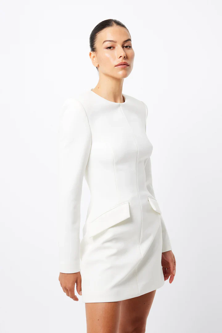 MOSSMAN - PARALLEL MINI DRESS (WHITE) - Image 3