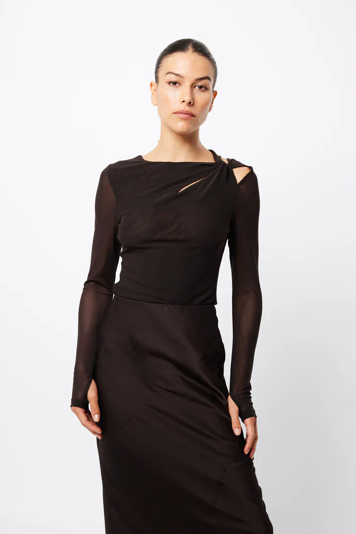 MOSSMAN - PUNCTURED TOP (CHOCOLATE) - Image 2