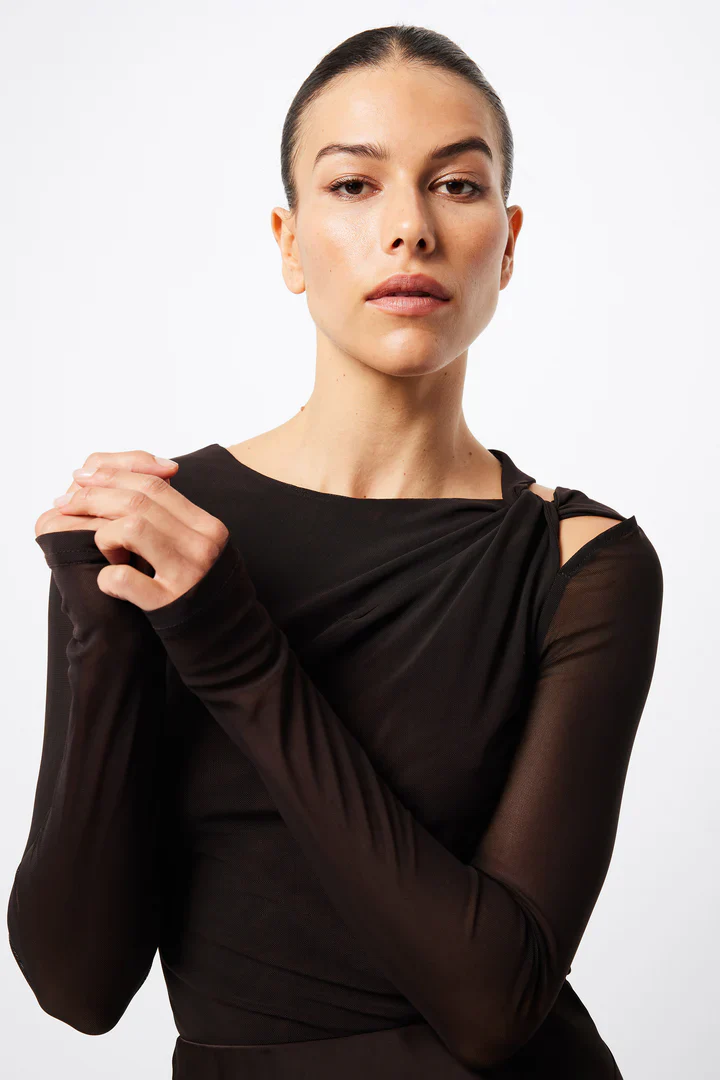 MOSSMAN - PUNCTURED TOP (CHOCOLATE) - Image 3