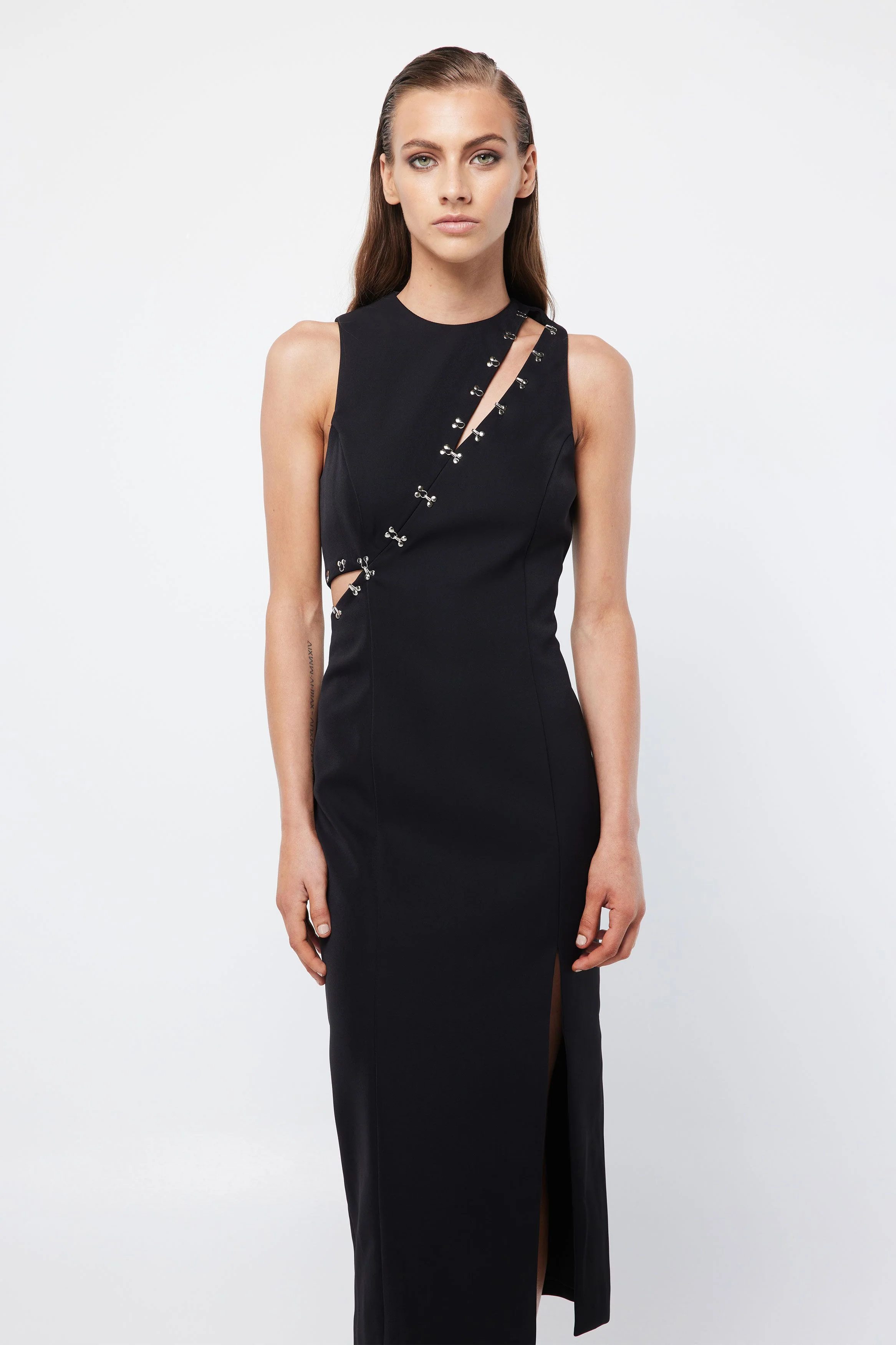 MOSSMAN - The Embrace Midi Dress (Black)  FINAL SALE - Image 3