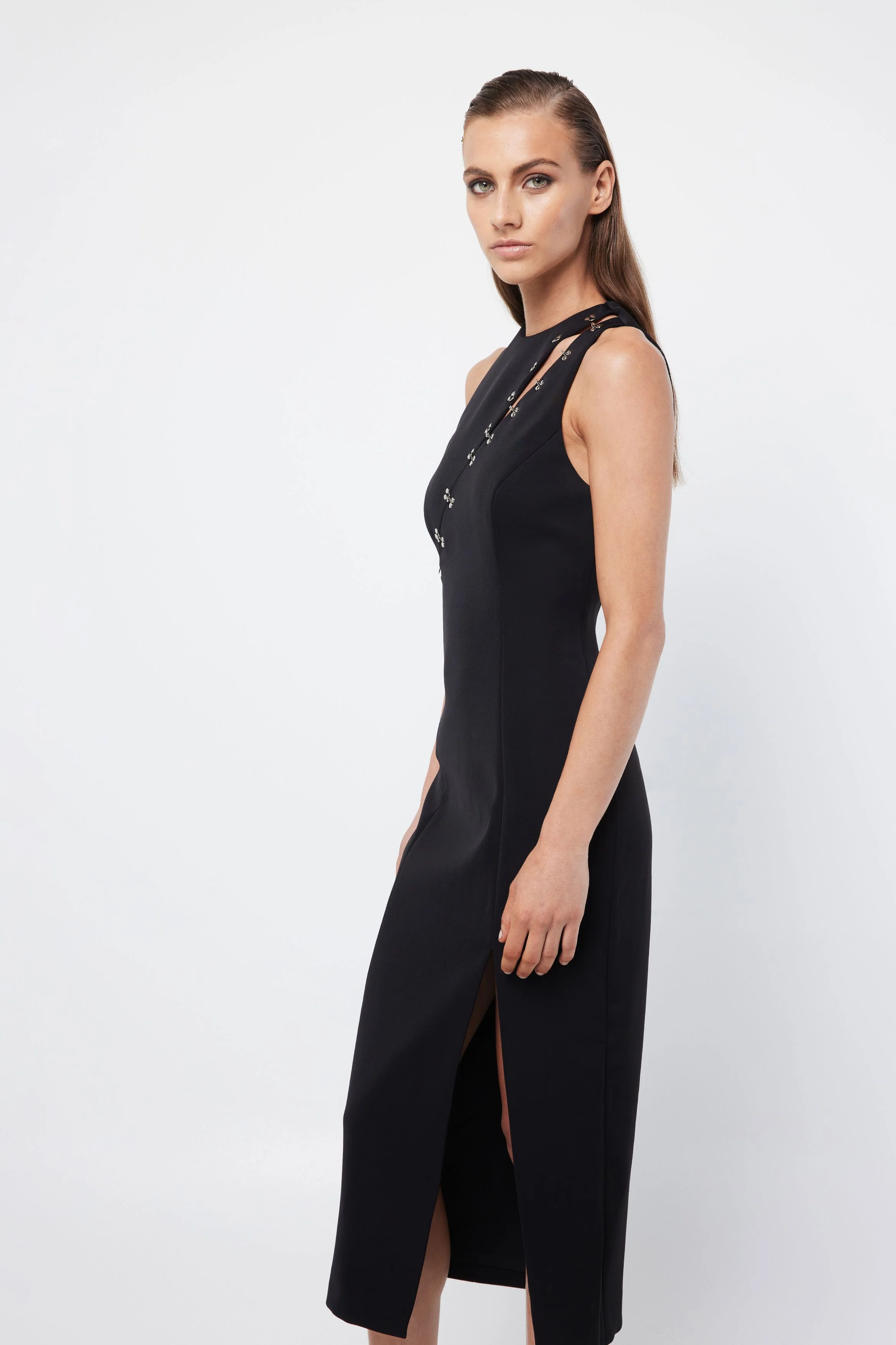 MOSSMAN - The Embrace Midi Dress (Black)  FINAL SALE - Image 6