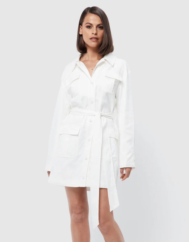 MOSSMAN - The Lexington Shirt Dress (White) - Image 5