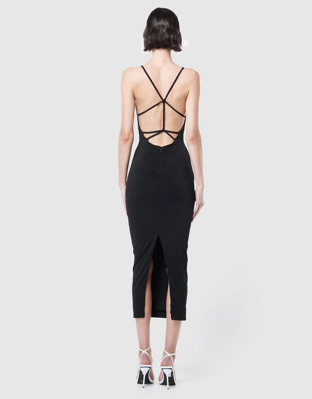 MOSSMAN - The Praiano Maxi Dress (Black) - Image 2