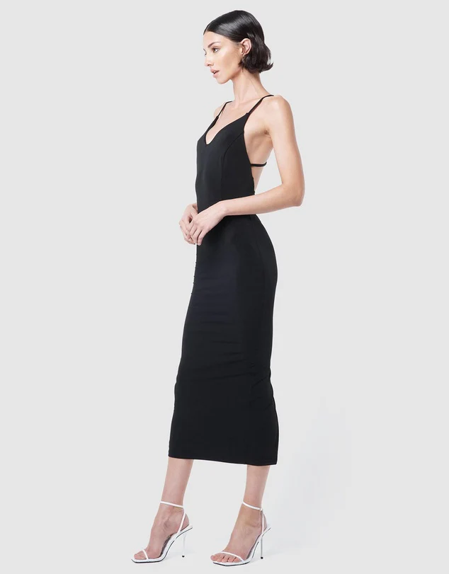 MOSSMAN - The Praiano Maxi Dress (Black) - Image 3