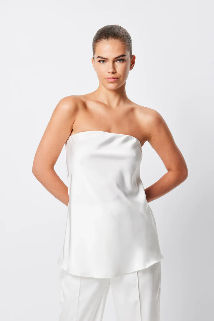 MOSSMAN - TOULOUSE STRAPLESS TOP (WHITE)