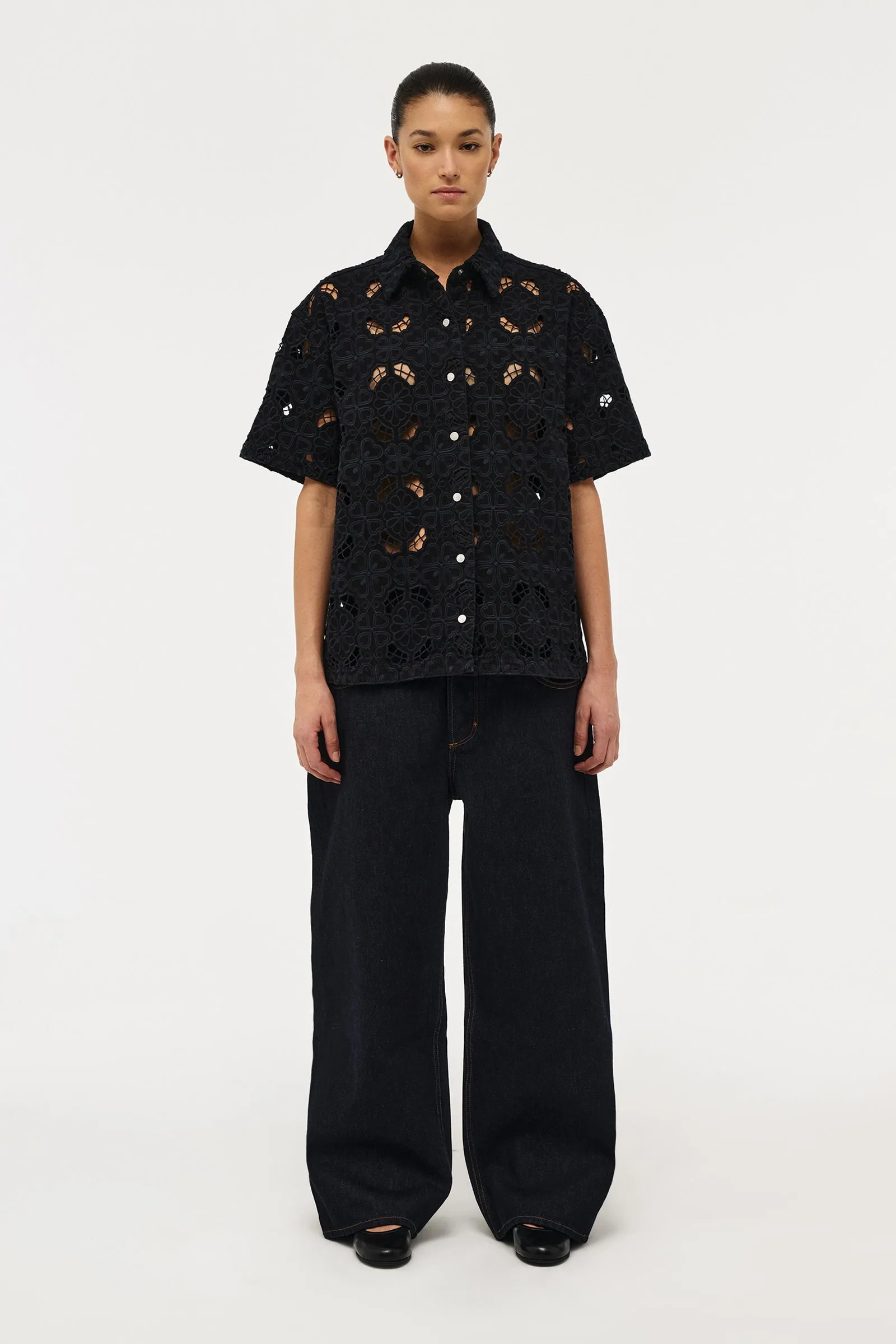 NEUW DENIM - FIORE EMBROIDERY SHIRT (BLACK) - Image 3