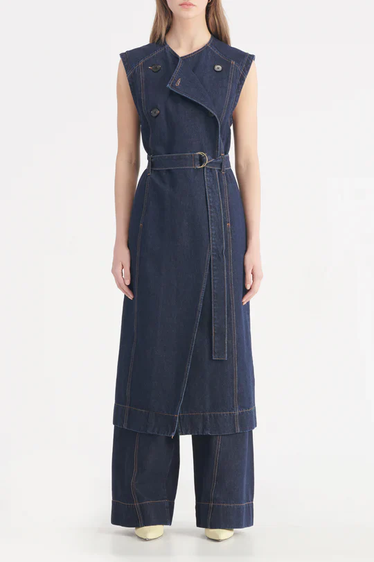NOBODY DENIM -  Jeanie Sleeveless Trench (Moody Blue) - Image 3
