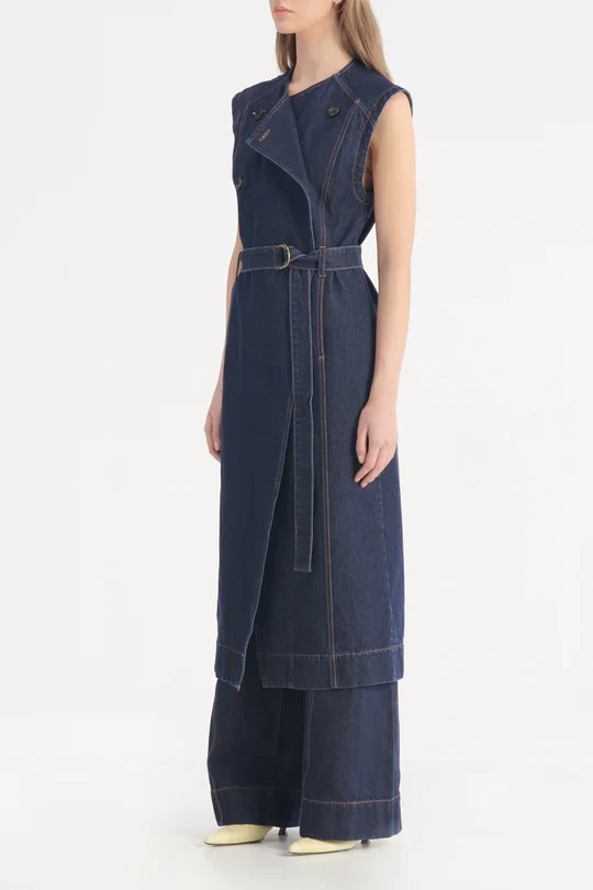 NOBODY DENIM -  Jeanie Sleeveless Trench (Moody Blue) - Image 4