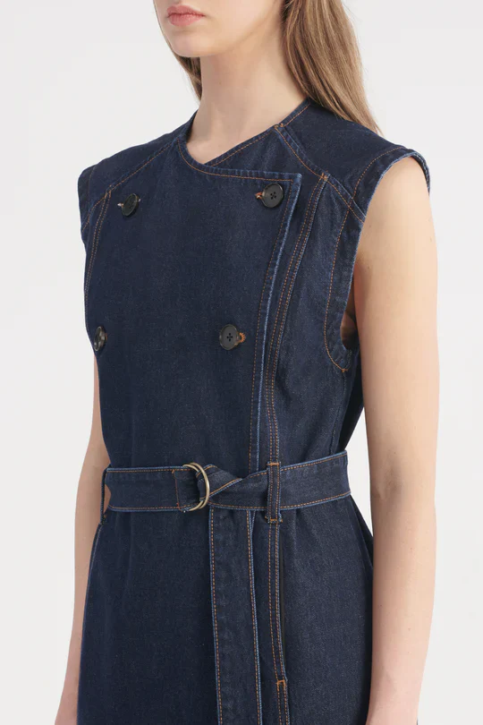 NOBODY DENIM -  Jeanie Sleeveless Trench (Moody Blue) - Image 5