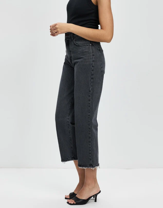NOBODY DENIM - Lou Jean Crop (Charcoal) - Image 3