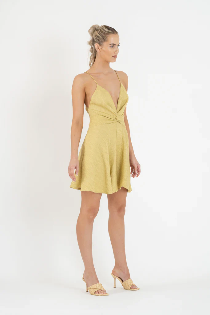 ONE FELL SWOOP - Emmeline Mini Dress (Golden Straw) - Image 4