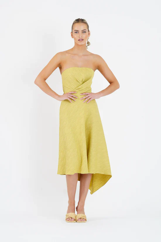 ONE FELL SWOOP - Quartz Midi Dress (Golden Straw) - Image 3