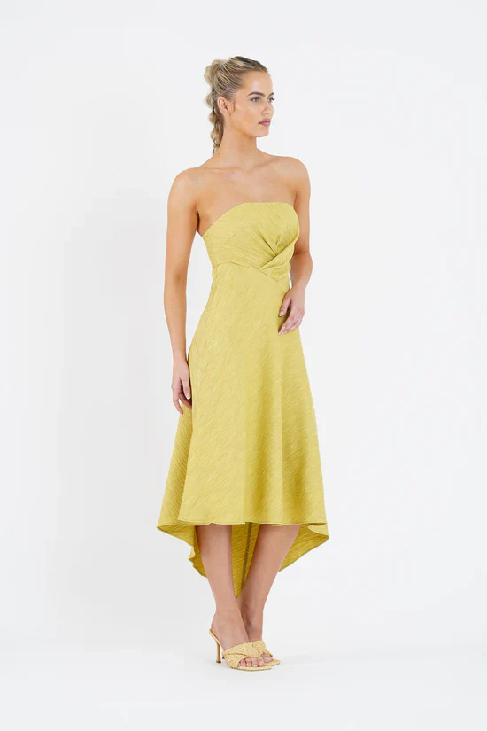 ONE FELL SWOOP - Quartz Midi Dress (Golden Straw) - Image 4