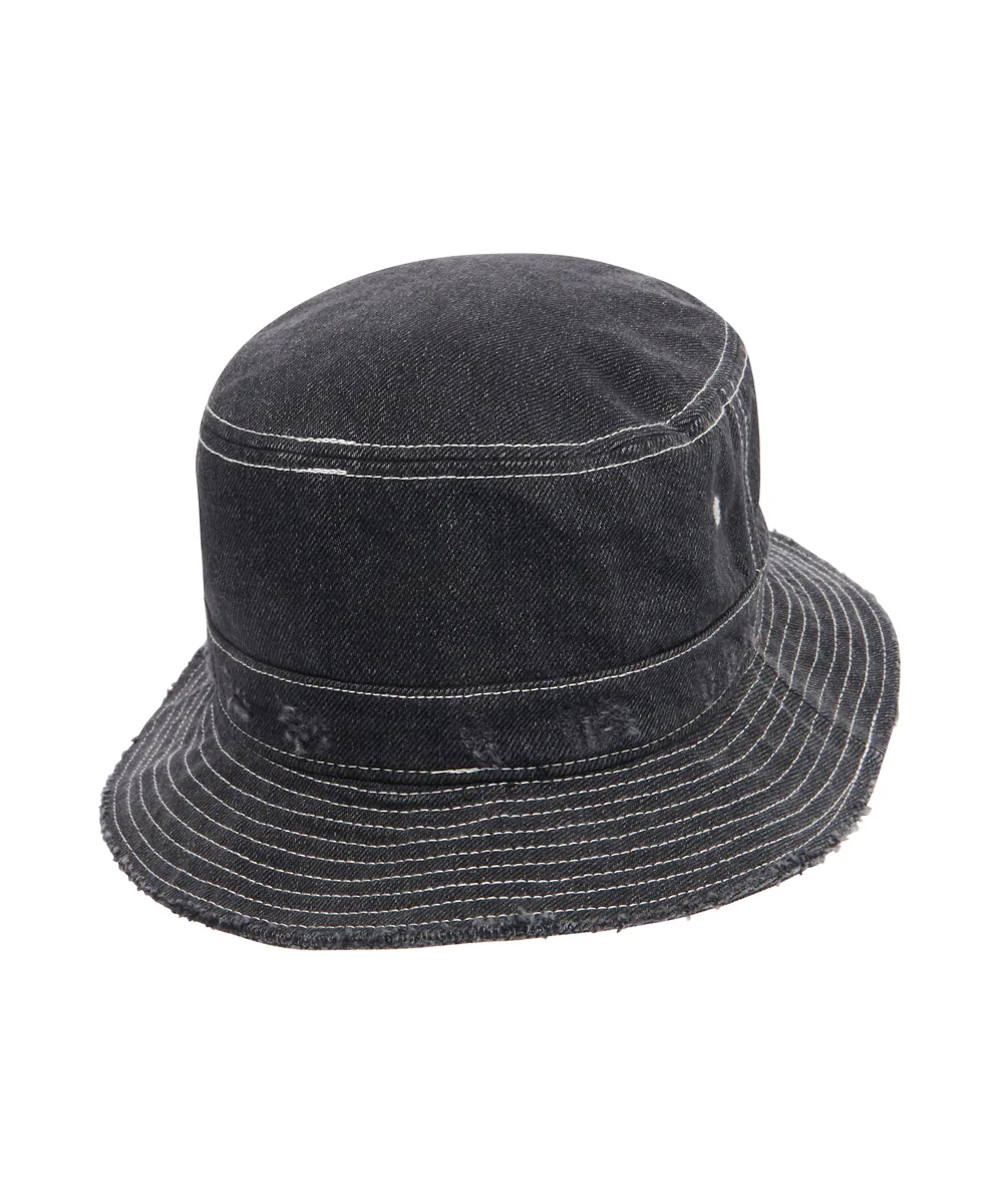 ONE TEASPOON - Denim Bucket Hat (Double Bass Black) - Image 2