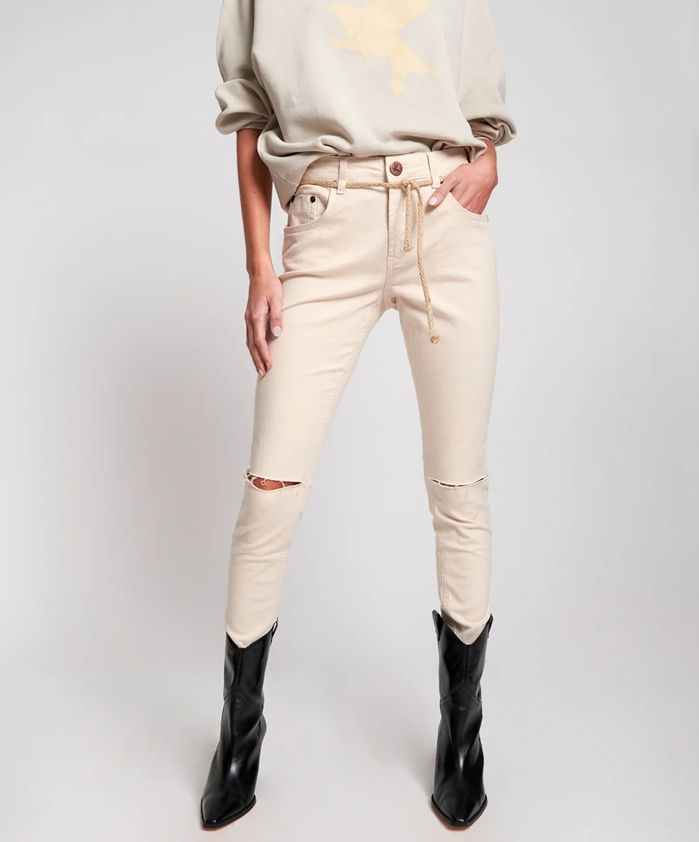 ONE TEASPOON - High Waist Freebirds II (Nashville Cream) - Image 3