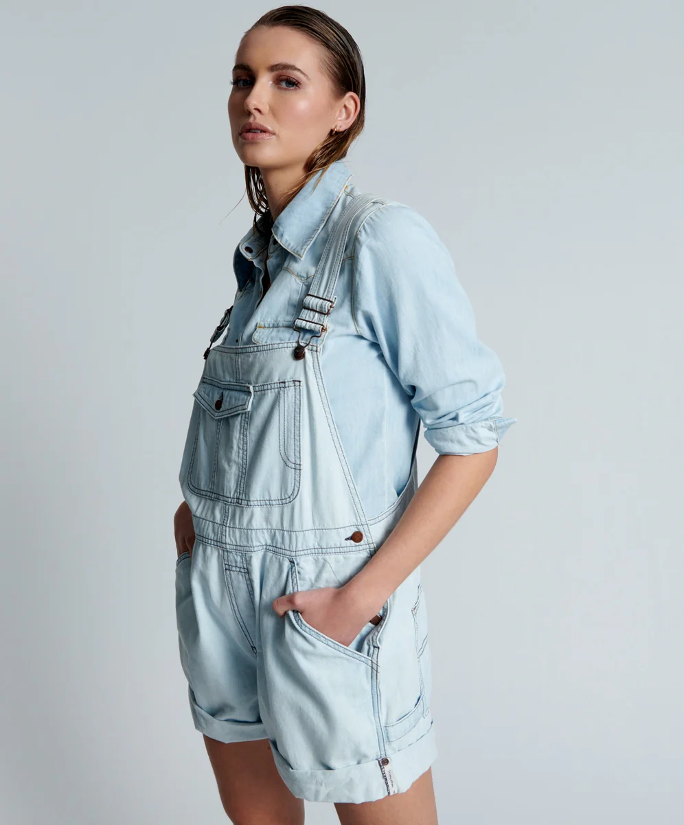 ONE TEASPOON - Rose Ave Overalls (Capri Blue) - Image 3