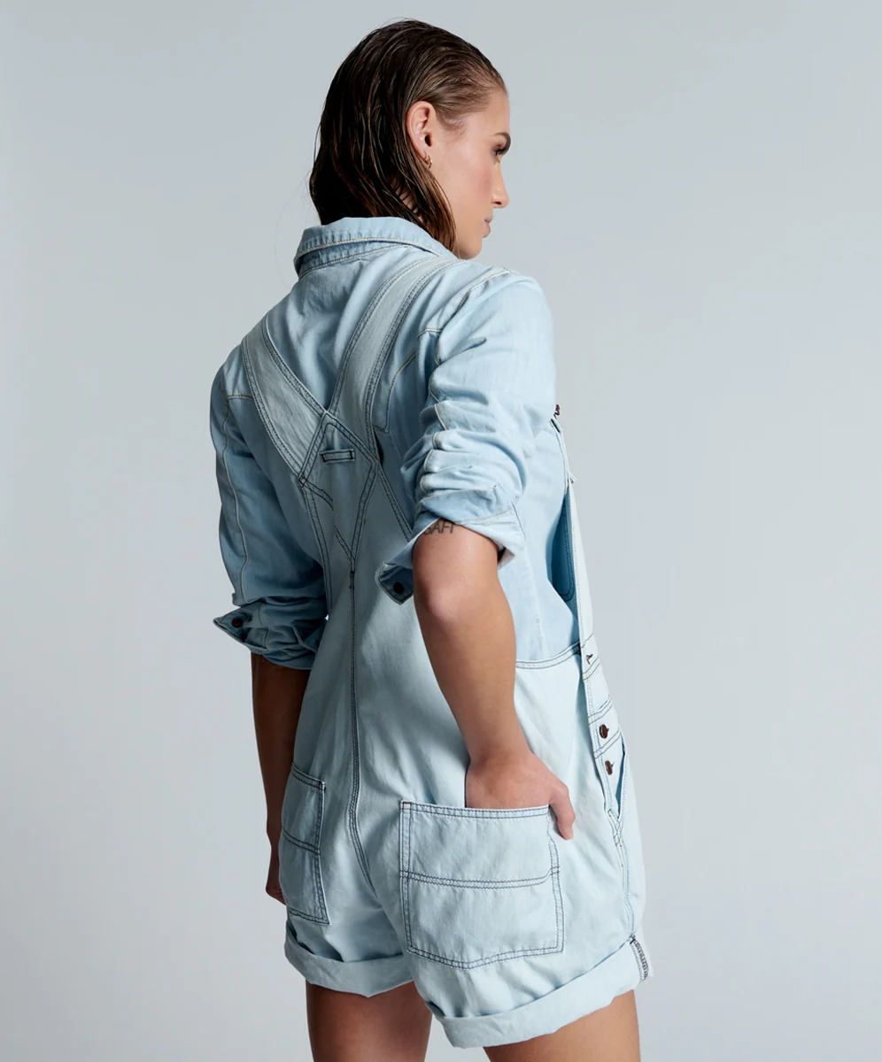 ONE TEASPOON - Rose Ave Overalls (Capri Blue) - Image 5
