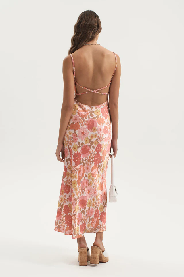 OWNLEY - Percy Bias Midi Dress (Pink Floral) - Image 2