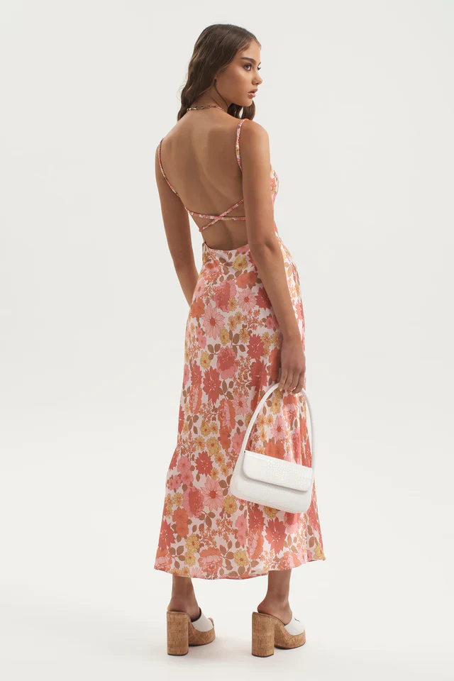 OWNLEY - Percy Bias Midi Dress (Pink Floral) - Image 3