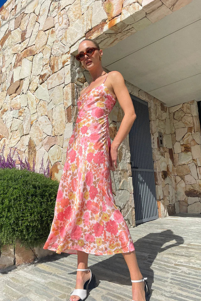 OWNLEY - Percy Bias Midi Dress (Pink Floral) - Image 4