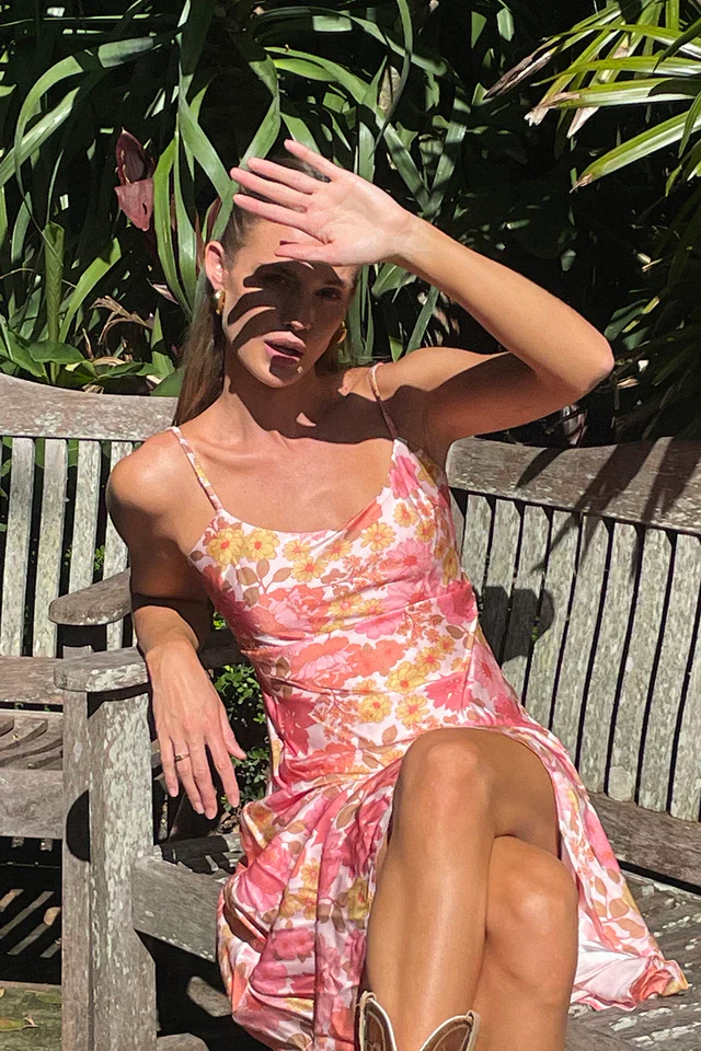 OWNLEY - Percy Bias Midi Dress (Pink Floral) - Image 6