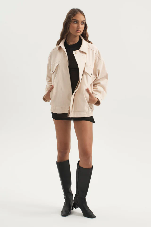 OWNLEY - Jakey Denim Bomber (Ecru) - Image 5