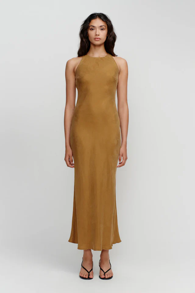 OWNLEY - SIENNA SLIP DRESS (CARAMEL)