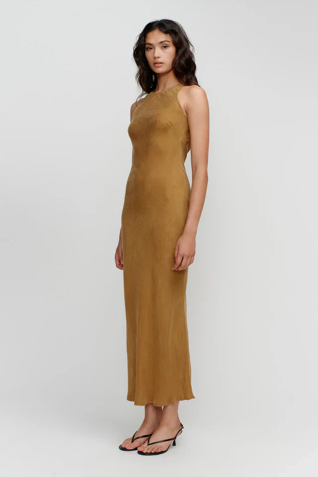OWNLEY - SIENNA SLIP DRESS (CARAMEL) - Image 3