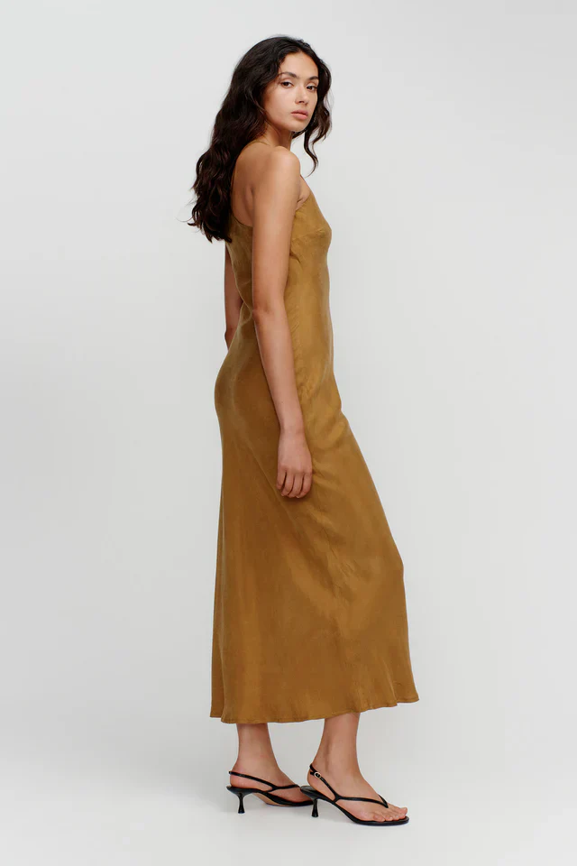 OWNLEY - SIENNA SLIP DRESS (CARAMEL) - Image 4