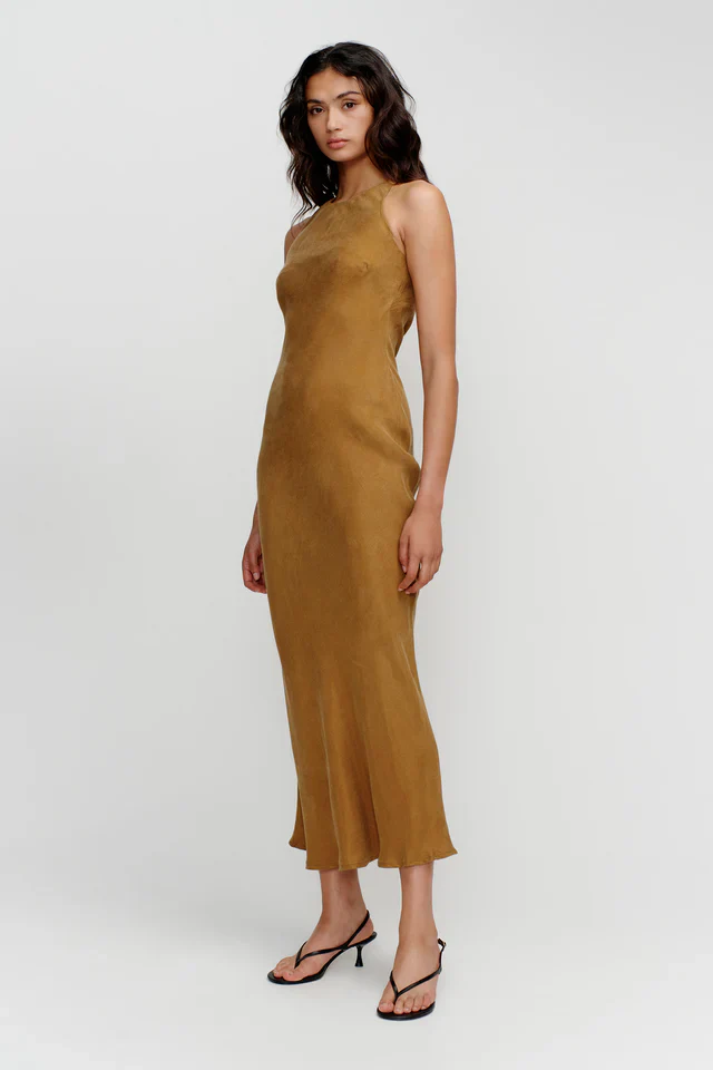 OWNLEY - SIENNA SLIP DRESS (CARAMEL) - Image 5