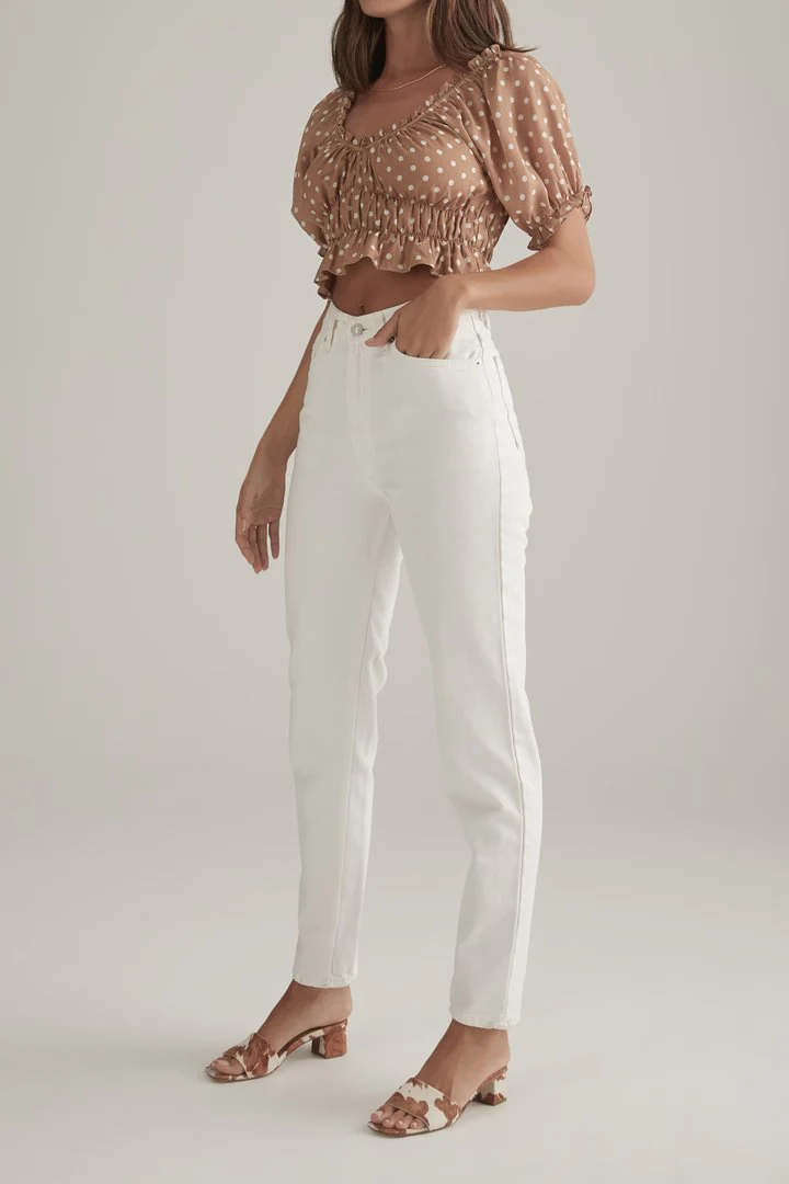 OWNLEY - The Abby Top (Tan Polka) - Image 2