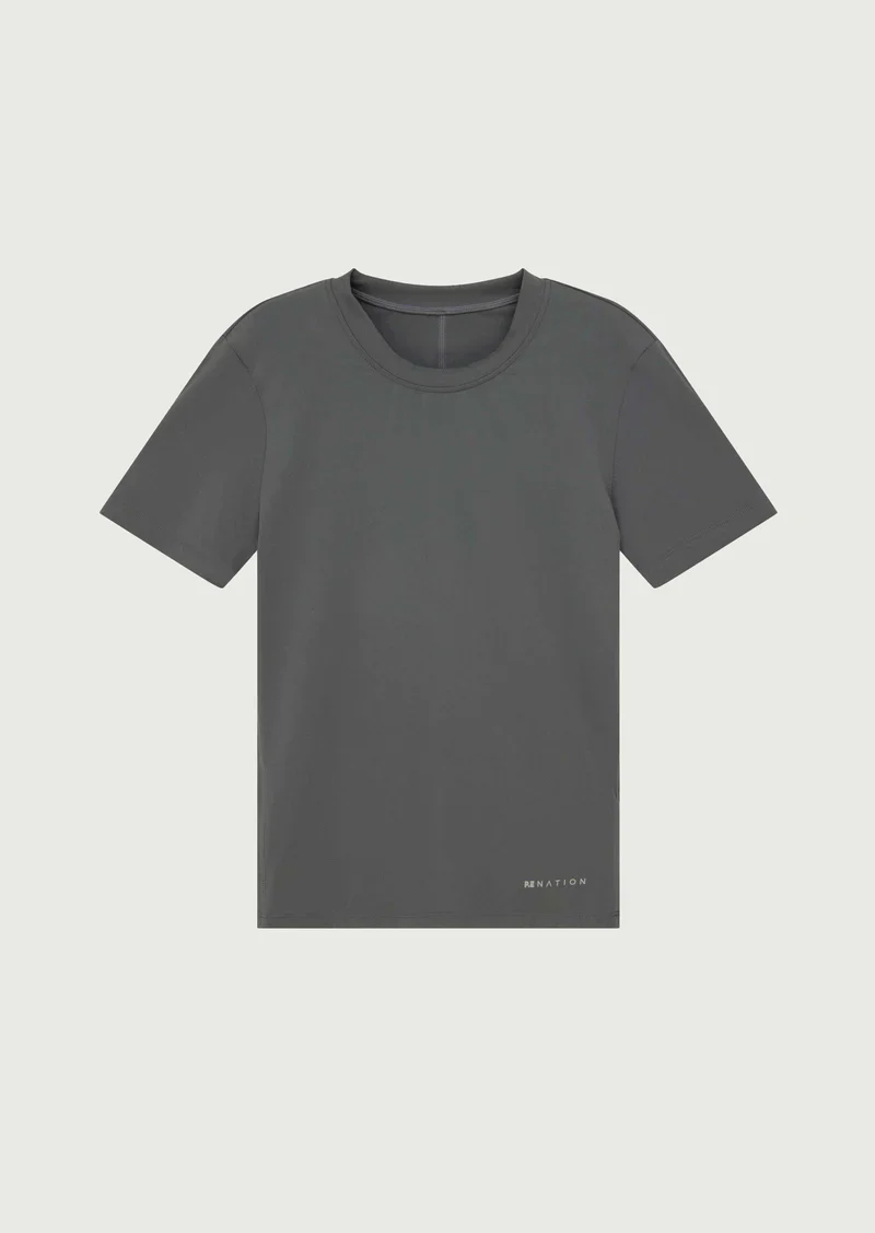 P.E NATION - FOUNDATION SHORT SLEEVE TEE (GUNMETAL) - Image 7
