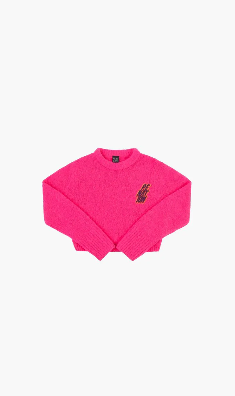 PE NATION - DONDI KNIT SWEAT (PINK GLO)