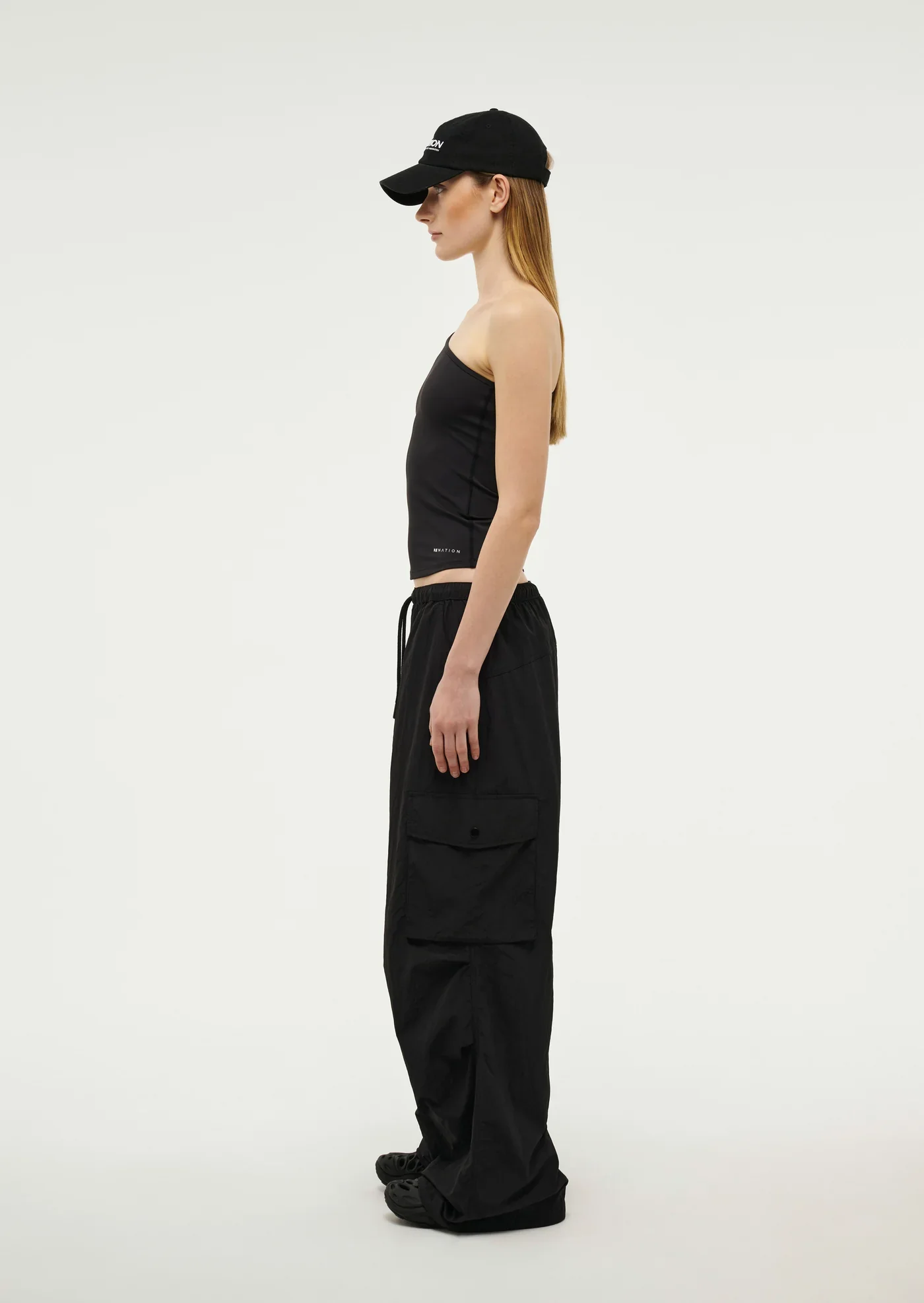 PE NATION - FOUNDATION ASYMMETRIC LONG SLEEVE TOP (BLACK) - Image 4