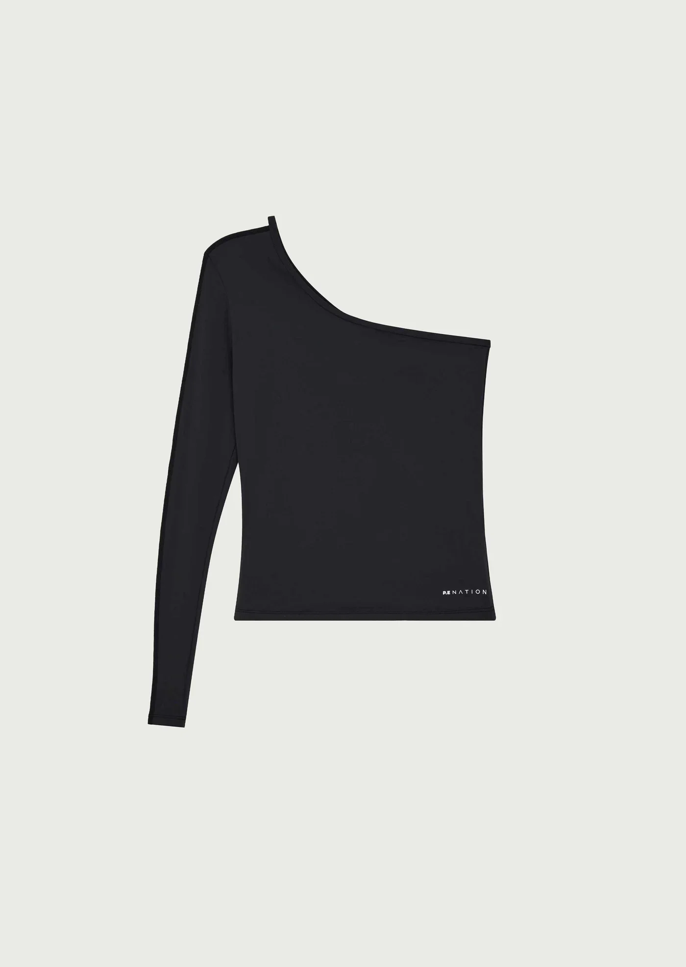 PE NATION - FOUNDATION ASYMMETRIC LONG SLEEVE TOP (BLACK) - Image 7