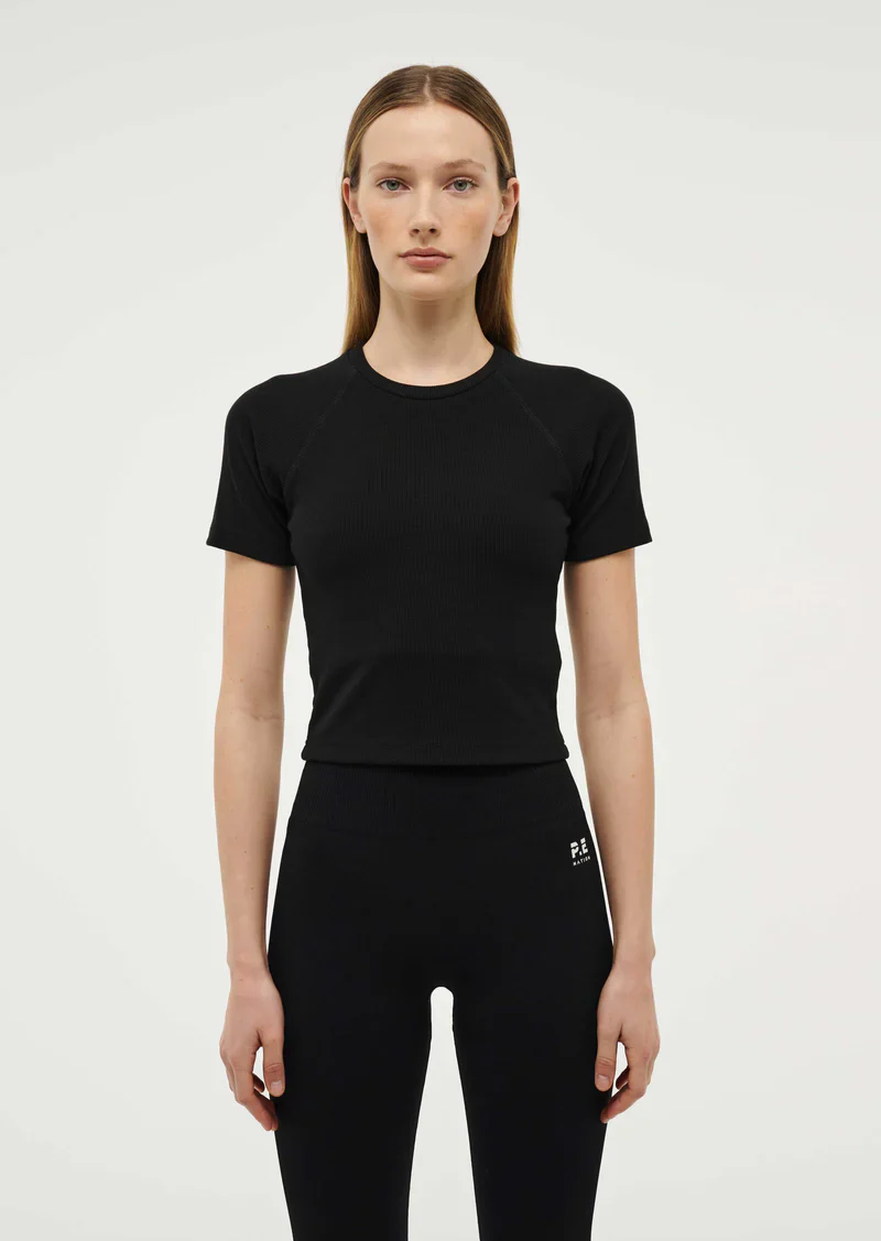PE NATION - FREEPLAY SHORT SLEEVE RIB TEE (BLACK) - Image 2
