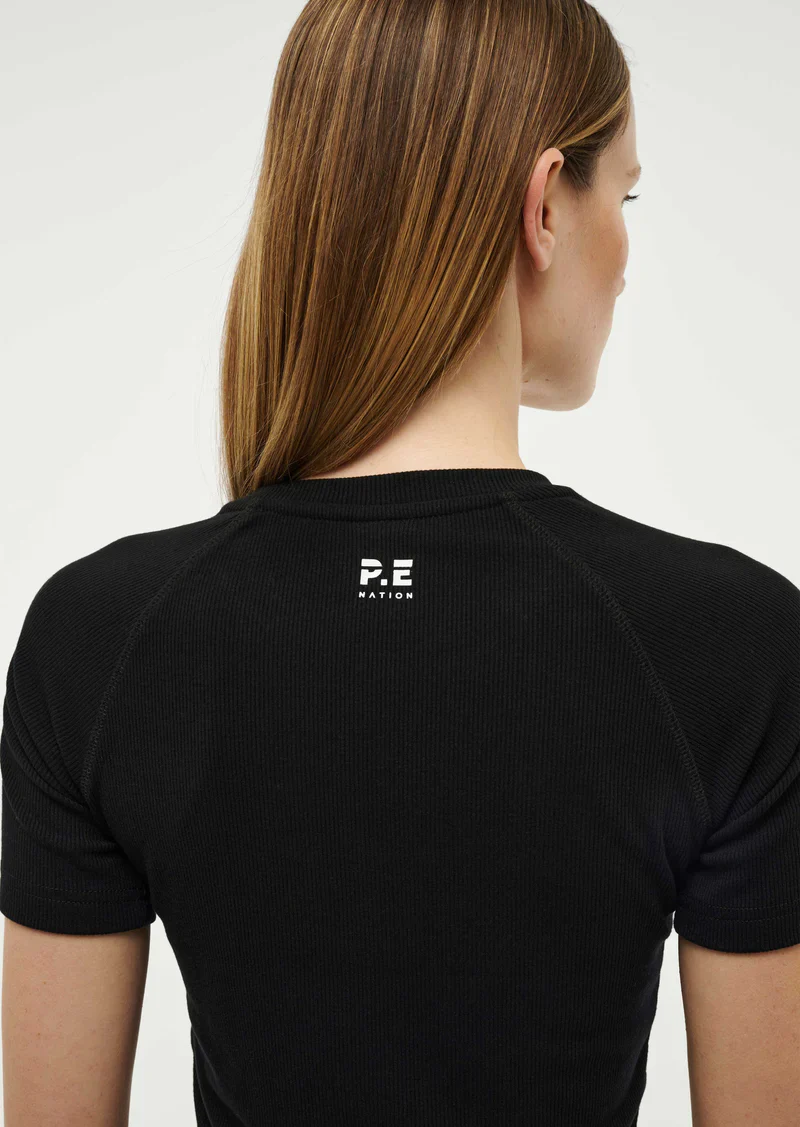 PE NATION - FREEPLAY SHORT SLEEVE RIB TEE (BLACK) - Image 3