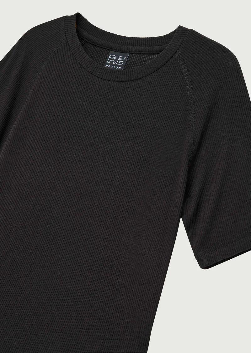PE NATION - FREEPLAY SHORT SLEEVE RIB TEE (BLACK) - Image 7