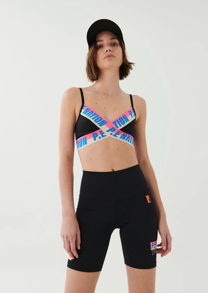 PE NATION - Half Volley Sports Bra (Black)