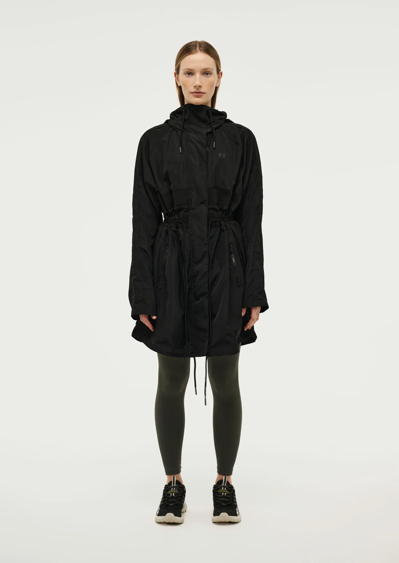 PE NATION - MID LENGTH MAN DOWN JACKET (BLACK) - Image 4