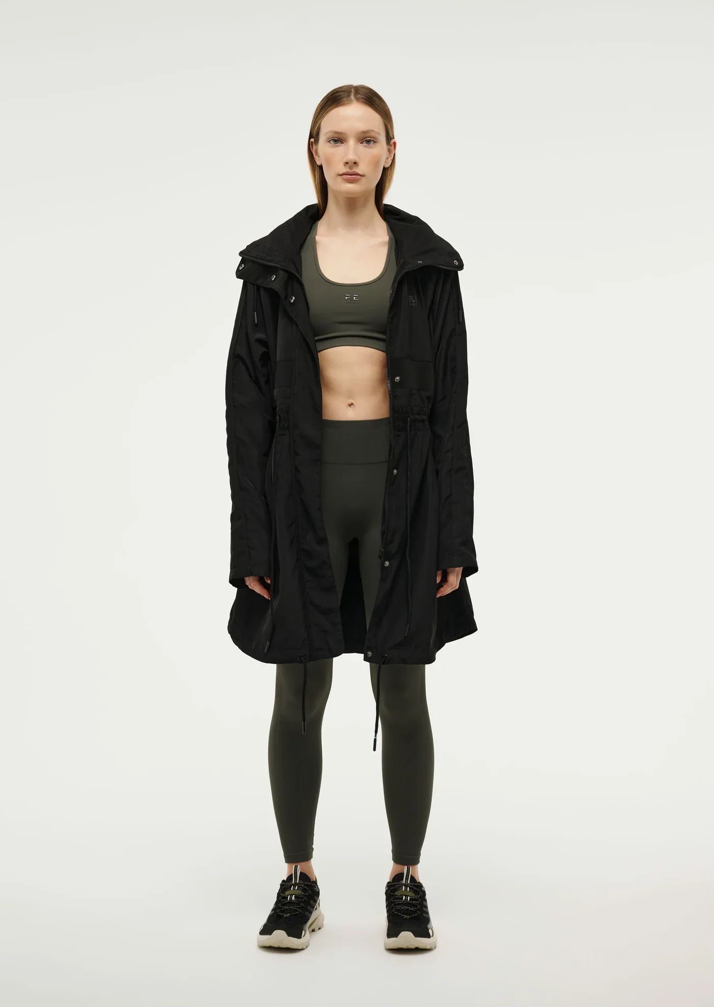 PE NATION - MID LENGTH MAN DOWN JACKET (BLACK) - Image 6
