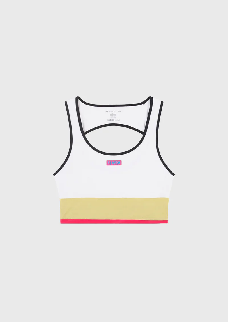 PE NATION - Riviera Sports Bra (Optic White)