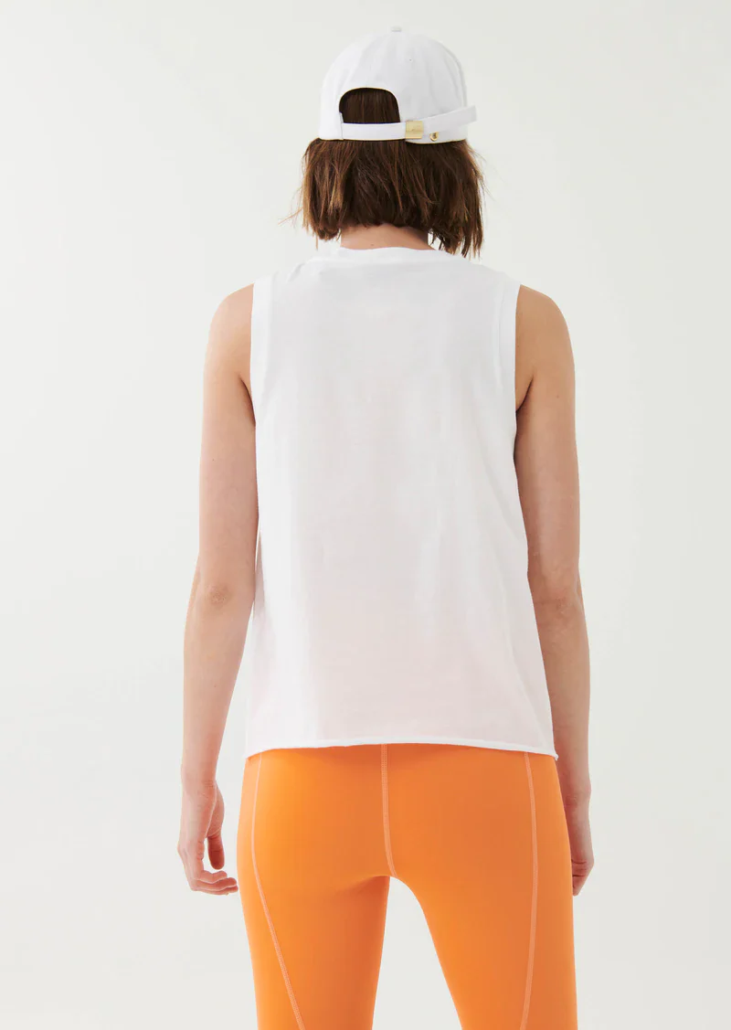 PE NATION - Shuffle Tank (White With Orange) - Image 4