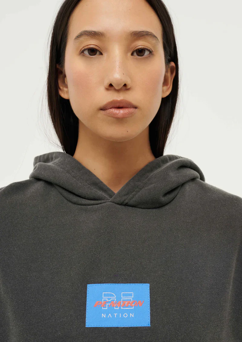 PE NATION - TRIFECTA HOODIE (WASHED BLACK) - Image 3